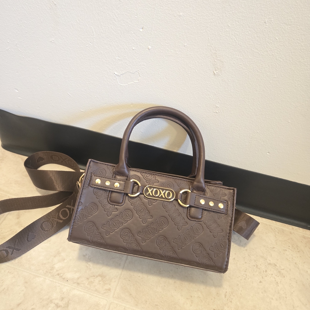XOXO Embossed Brown Satchel